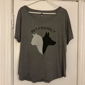 Gray Pet Friendly Graphic T-Shirt